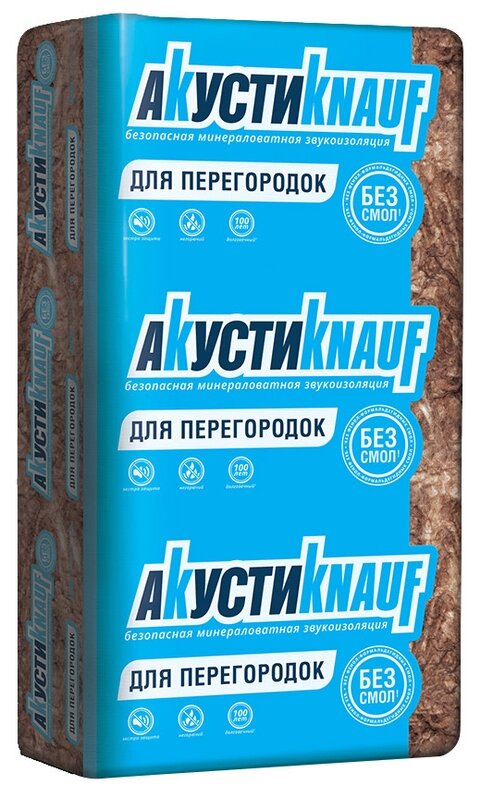 Стекловата Knauf Insulation АкустиКНАУФ 1230x610х100мм 8 шт