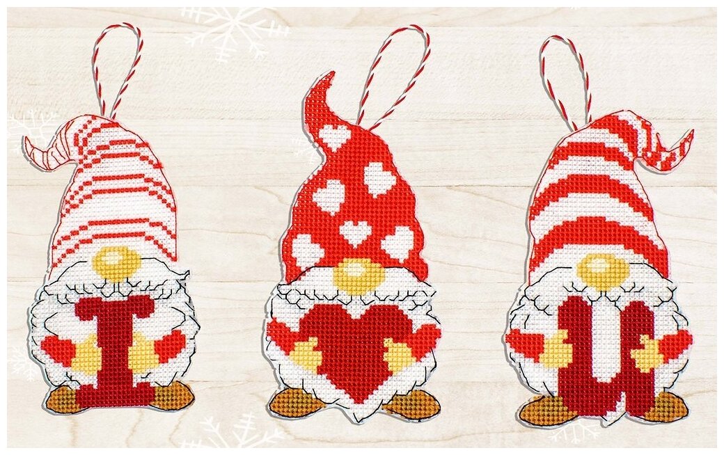 Набор для вышивания LUCA-S арт. JK031 Гномы на День Святого Валентина 7х14 см