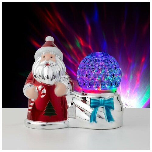 Световой прибор Дед Мороз с шаром 10 см, свечение RGB, 220 В