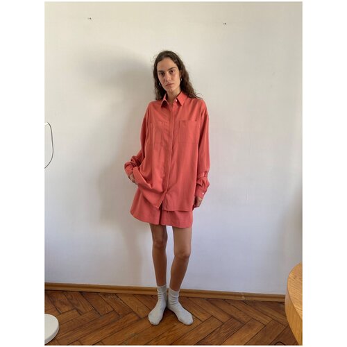 фото Объемная рубашка lesyanebo розовый/голубой