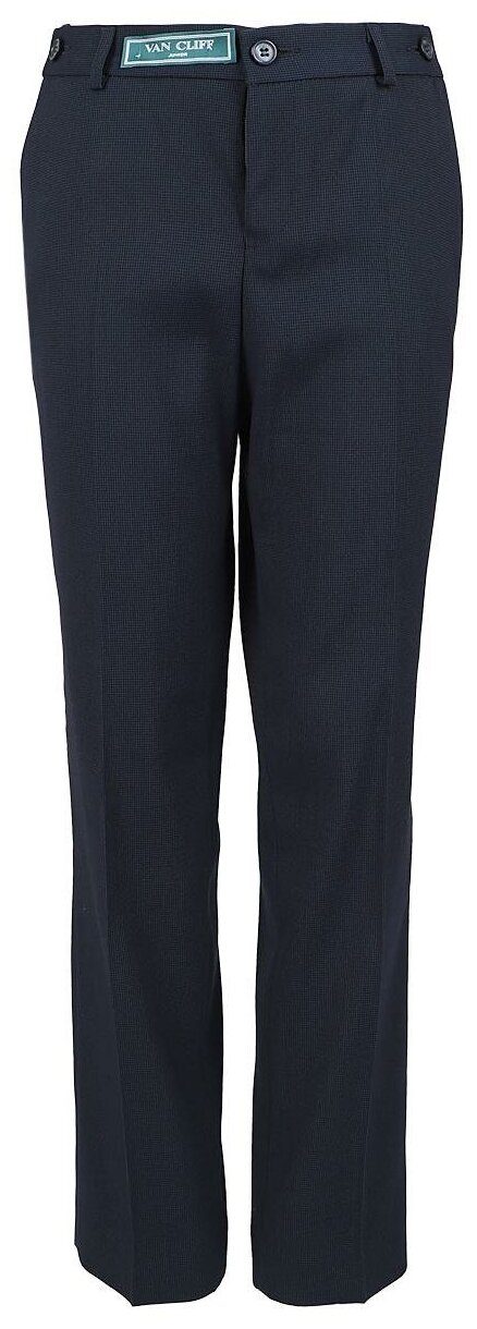 Школьные брюки Van Cliff демисезонные, классический стиль, карманы, размер 122 (32), синий
