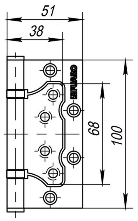 Петля универсальная без врезки 500-2BB/BL 100x2,5 AC медь - фотография № 2