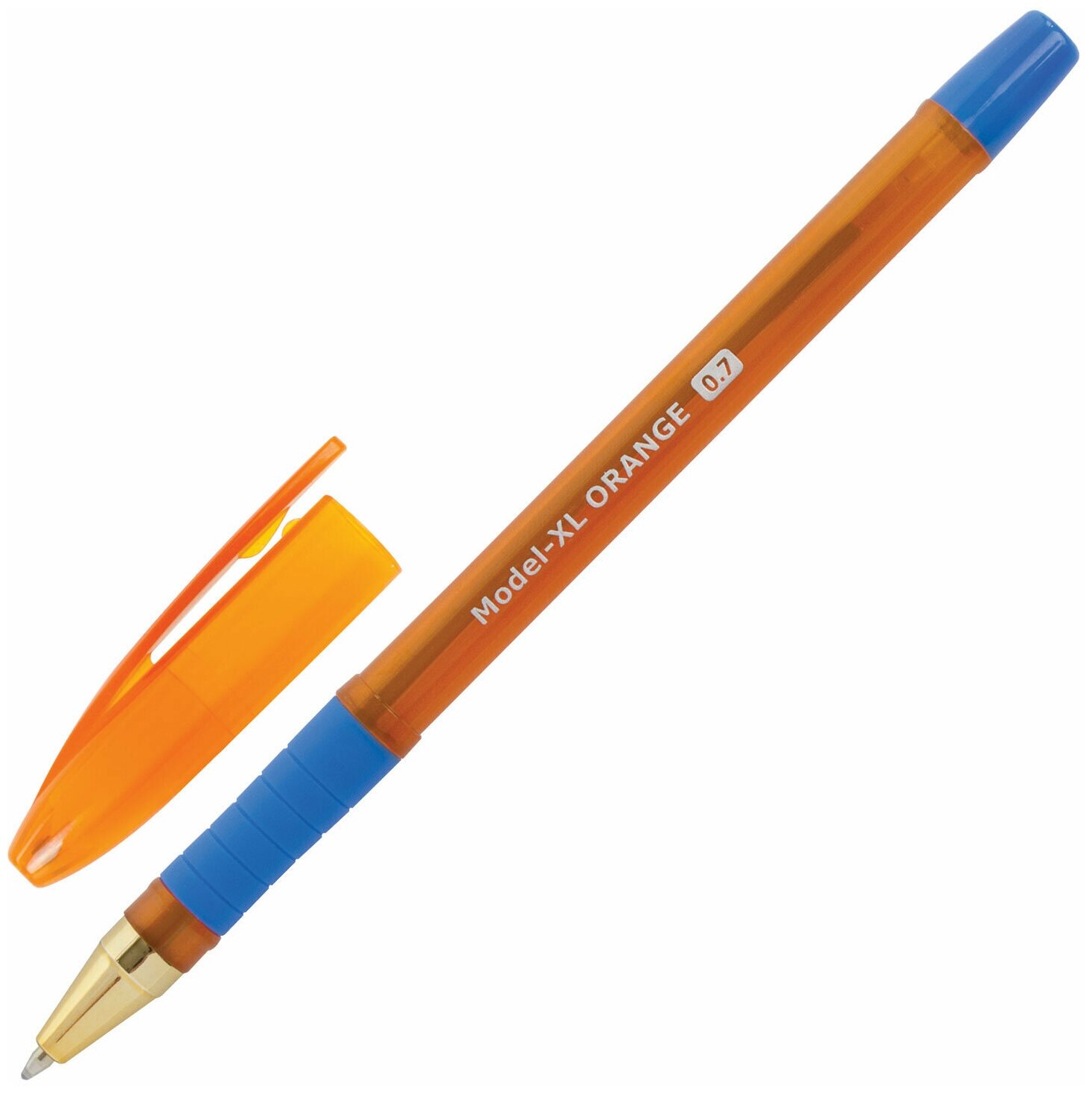 Ручка шариковая масляная с грипом BRAUBERG Model-XL ORANGE, синяя, узел 0,7 мм, линия 0,35 мм, 143246 - 36 шт.