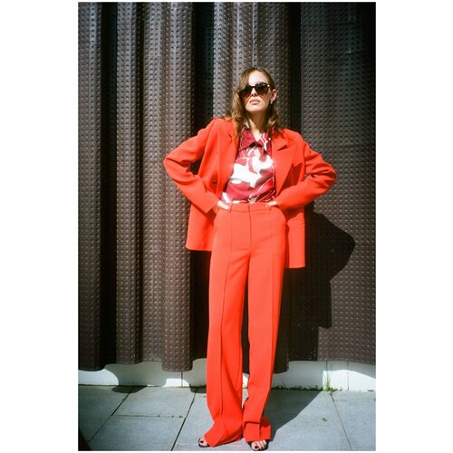 Брюки прямого кроя LESYANEBO Ореховый