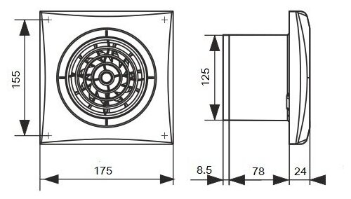 Вентилятор AURA 5C, осевой с обратным клапаном BB D125 - фотография № 3