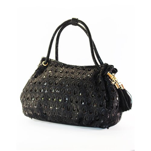 фото Женская сумка-шоппер puna с пайетками в виде капелек черного цвета finsa