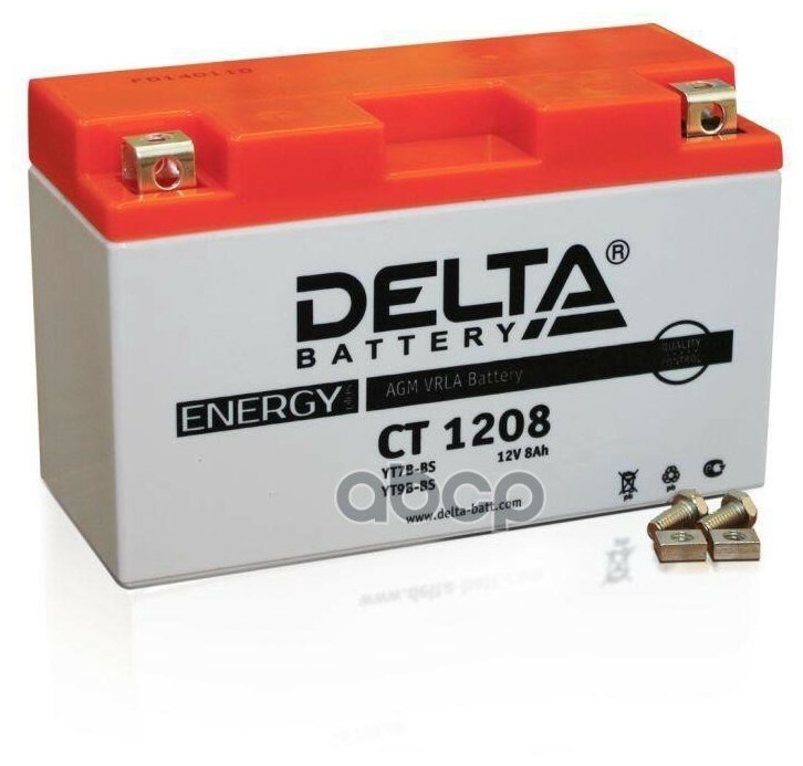 Мото Скутер 12в 8 А. Ч. Delta 110а Пр. П Ст1208 (Yt7b-Bs) (150x66x94) (Залитый) Agm Аккумулятор DELTA battery арт. CT1208