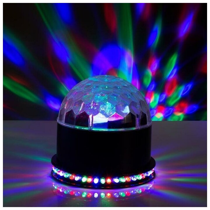 Световой прибор «Вокруг сферы» 12 см, свечение RGB, 220 В, чёрный - фотография № 1