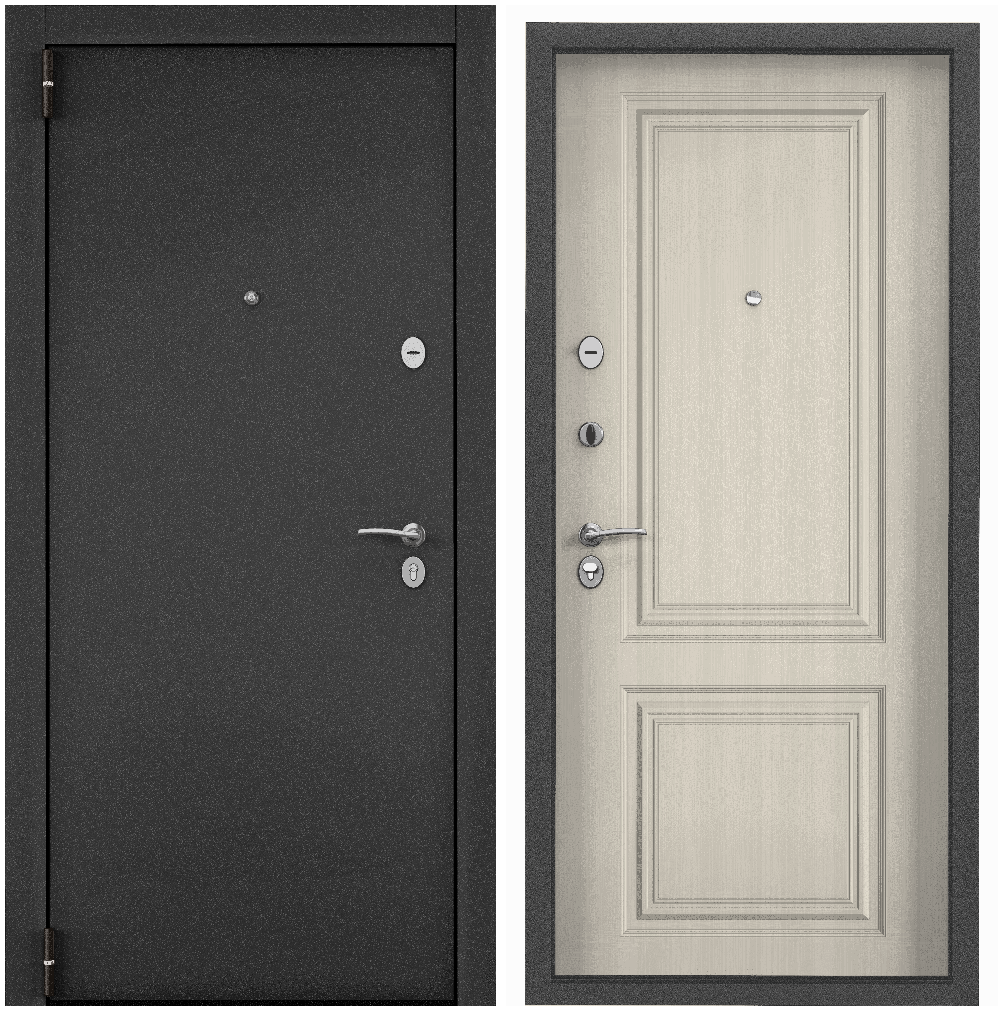 Дверь входная для квартиры Torex X7 PRO 950х2050, левый, тепло-шумоизоляция, антикоррозийная защита, замки 3-го и 4-го класса защиты, черный/бежевый - фотография № 1