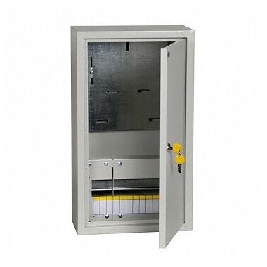 Распределительный шкаф ЩУРн, 12 мод, IP31, навесной, сталь, серая дверь, с клеммами | код. MKM35-N-12-31-ZO | IEK (5шт. в упак.)