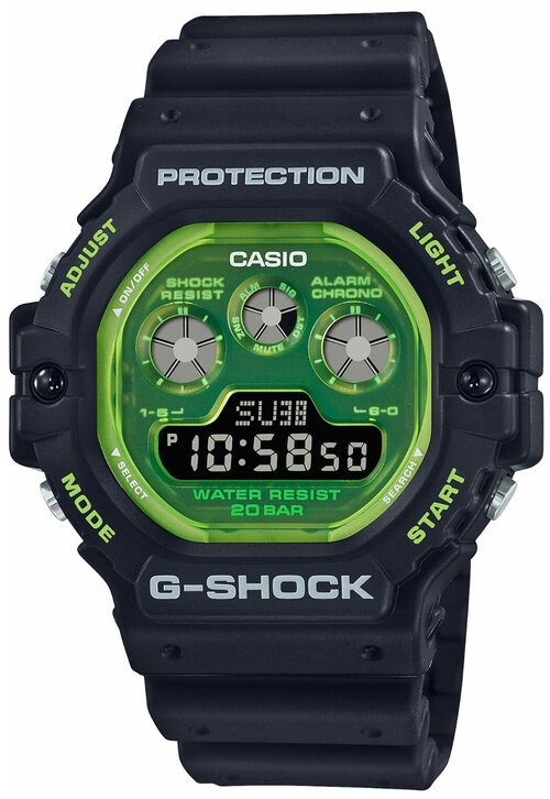 Наручные часы CASIO Наручные часы CASIO DW-5900TS-1, черный, зеленый