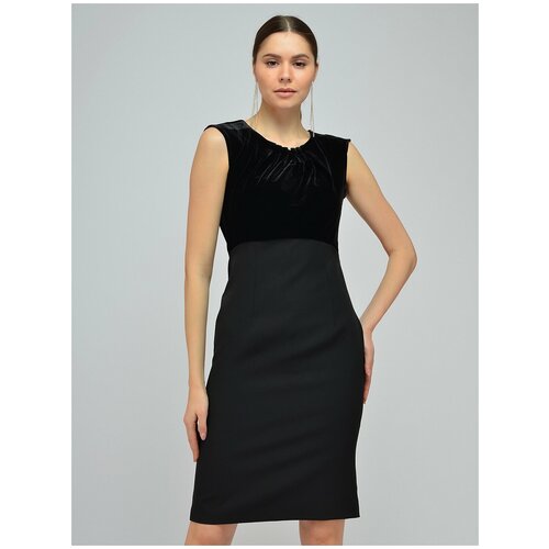 фото Платье-футляр viserdi, прилегающее, мини, размер 42, черный
