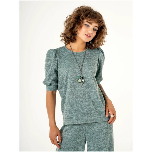 Нежная трикотажная блузка с рукавами фонариками Zone16