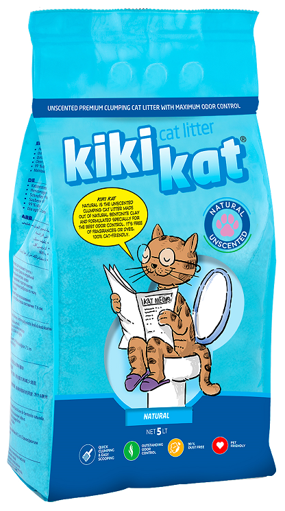 Бентонитовый наполнитель для кошачьего туалета "KikiKat" супер-белый комкующийся 5 л. - фотография № 6