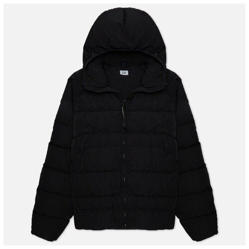фото Мужской пуховик c.p. company eco-chrome-r hooded down чёрный , размер 46