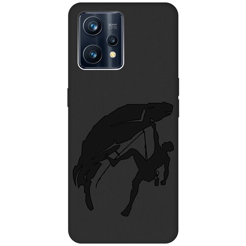 Матовый чехол Climbing для Realme 9 Pro+ / Рилми 9 Про+ с 3D эффектом черный матовый чехол climbing w для realme 9 pro рилми 9 про с 3d эффектом черный