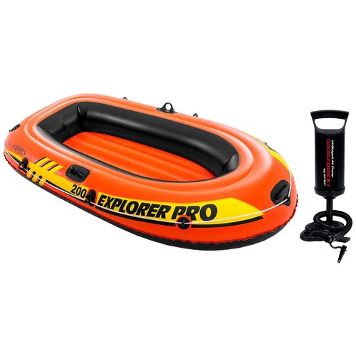 надувная двухместная лодка intex explorer pro 200 set с веслами и насосом Комплект - Надувная лодка Intex 58356 Explorer Pro 200 и Насос (196х102х33см)