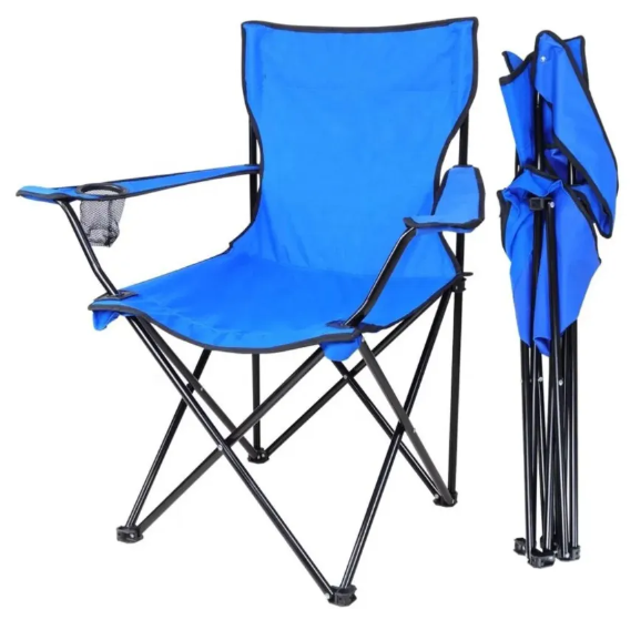 Кресло складное туристическое с подлокотниками/подстаканникам для рыбалки, кресло рыболовное переносное стул складной