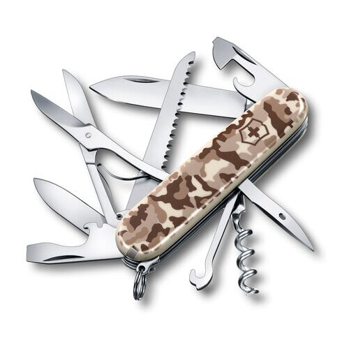 Нож Victorinox Huntsman, 91 мм, 15 функций, бежевый камуфляжный армейский нож victorinox huntsman 1 3711 63