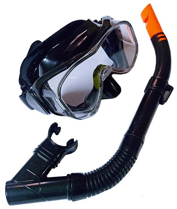 Набор для плавания E39247-4 взрослый маска+трубка (ПВХ) (черный)