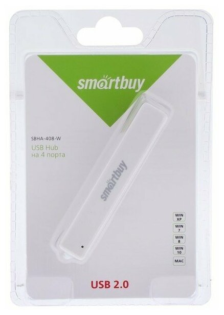 USB - Xaб Smartbuy 4 порта белый (SBHA-408-W) (1/5)