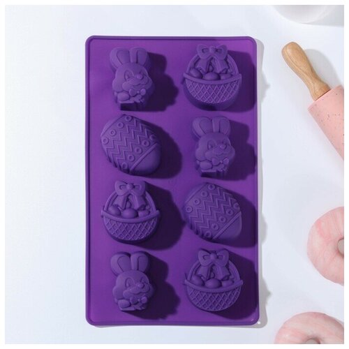Форма силиконовая для выпечки Пасха 29х17 см 8 ячеек 65х52 см 1053₽