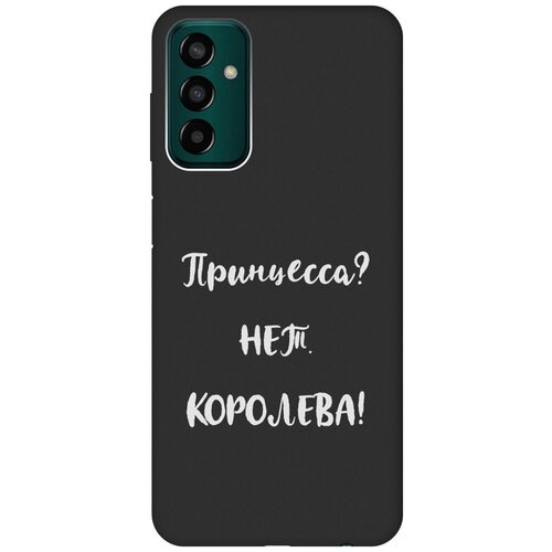 Матовый Soft Touch силиконовый чехол на Samsung Galaxy M13, Самсунг М13 с 3D принтом Princes? W черный матовый soft touch силиконовый чехол на samsung galaxy m13 самсунг м13 с 3d принтом i w черный