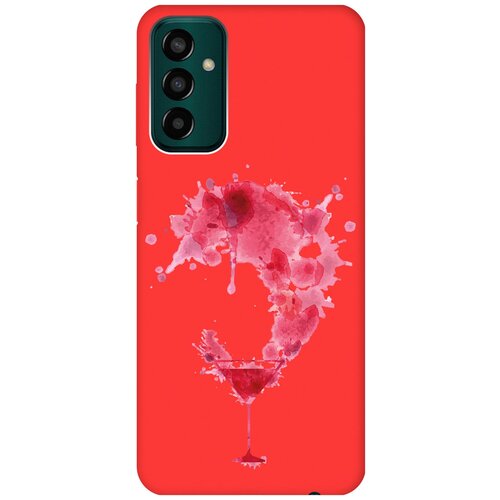 Матовый чехол Cocktail Splash для Samsung Galaxy M13 / Самсунг М13 с 3D эффектом красный матовый чехол unicorn swim ring для samsung galaxy m13 самсунг м13 с 3d эффектом красный