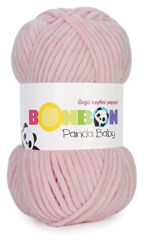 Пряжа плюшевая Bonbon Panda Baby 100г/120м, 100% полиэстер - 2 шт, цвет: 3085 светло-розовый