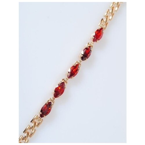 Плетеный браслет Lotus Jewelry, гранат, размер 18 см, красный браслет с фианитом шампань маркиза малая