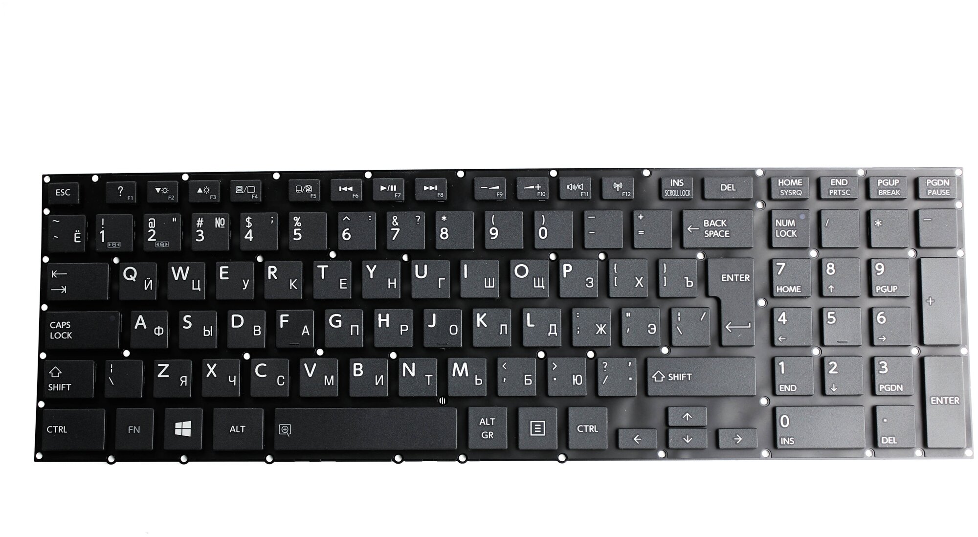 Клавиатура для ноутбука Toshiba Satellite P50 P55 Series Г-образный Enter Черная без рамки С подсветкой PN 9ZN7TSV021 0KN0-C35RU11 1104₽