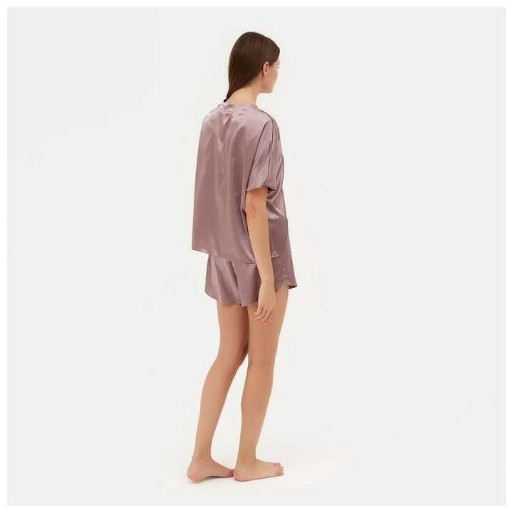 Пижама Minaku, шорты, застежка пуговицы, длинный рукав, размер 42, фиолетовый - фотография № 6