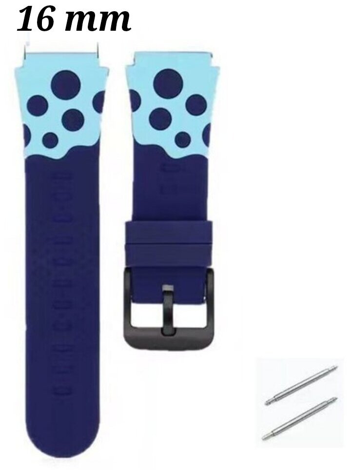 Универсальный сменный мягкий ремешок 16 мм для детских умных часов/для LT25, Y95 (голубой)