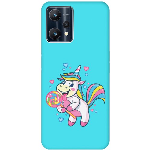 Матовый чехол Unicorn and candy для Realme 9 Pro / Рилми 9 Про с 3D эффектом бирюзовый матовый чехол lady unicorn для realme 9 рилми 9 с 3d эффектом бирюзовый