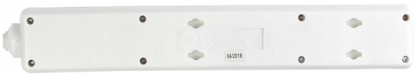 Сетевой фильтр SONNEN U-363, 6 розеток, с заземлением, выключатель, 10 А, 3 м, белый, 511426 - фотография № 3