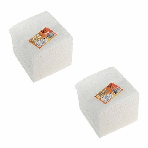 Салфетки бумажные сервировочные белые 100 штук 4 упаковки 456₽