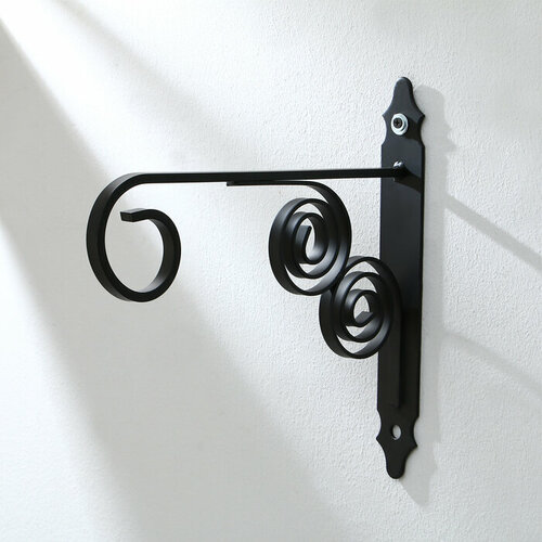 Кронштейн для кашпо кованый 30 см металл чёрный 1227₽