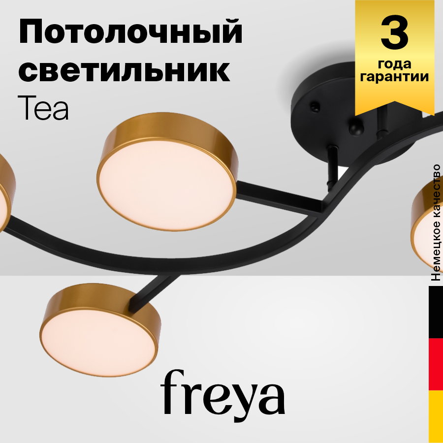 Светильник потолочный светодиодный Freya FR6048CL-L10GB, 20 м², нейтральный белый свет, цвет черный - фото №2