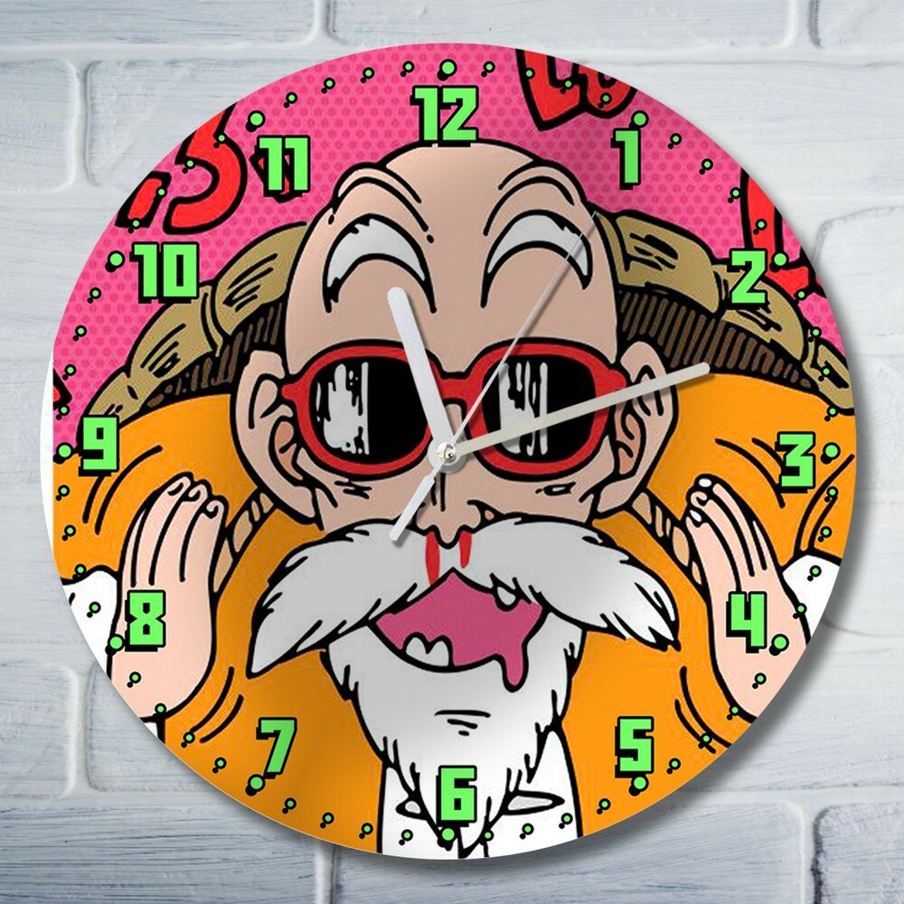 Настенные часы УФ "Аниме Драгонболл (Жемчуг дракона, Dragon Ball, аниме, фэнтези, Сон Гоку, Вегета, Новый год, подарок) - 9013"