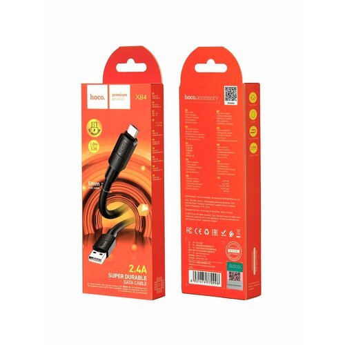 Кабель X84 USB Micro USB 1M 24A HOCO черный 298₽