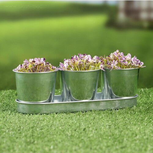 Набор кашпо на подставке Ведерко Альма 19х65х65см 985₽