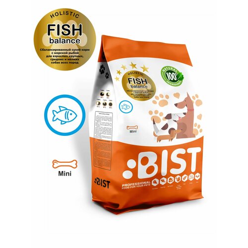 Сухой корм для собак мелких пород холистик BIST Fish mini с рыбой, 5 кг