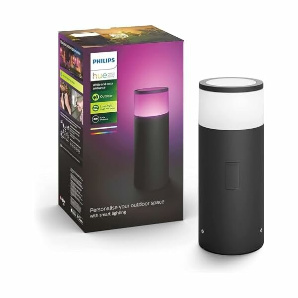 Удлинитель Philips Hue White и Color Ambiance LED Calla для использования вне помещений, регулировка яркости, до 16 миллионов цветов, управление через приложение, совместимость с Amazon Alexa (Echo, Echo Dot) класс энергопотребления G