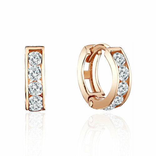 Пирсинг Эстет красное золото 585 проба фианит средний вес 042 гр бесцветный 6235₽