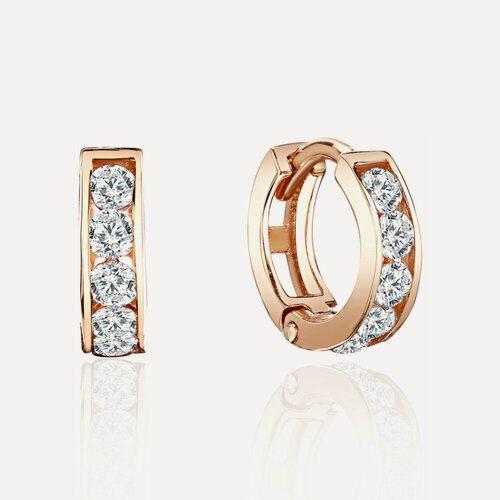 Изображение товара Моносерьга, красное золото, 585 проба, фианит