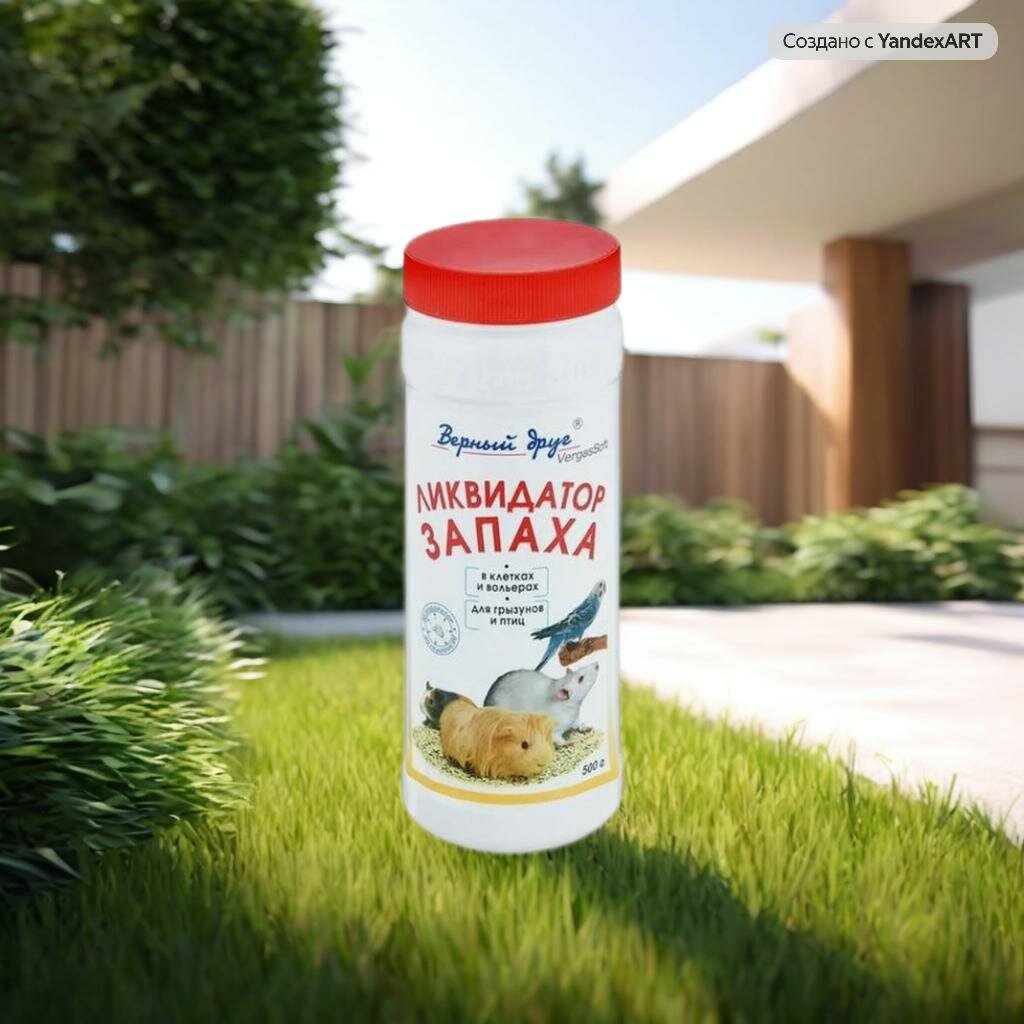 Ликвидатор запаха Верный друг для грызунов и птиц в клетках и вольерах порошок 500г