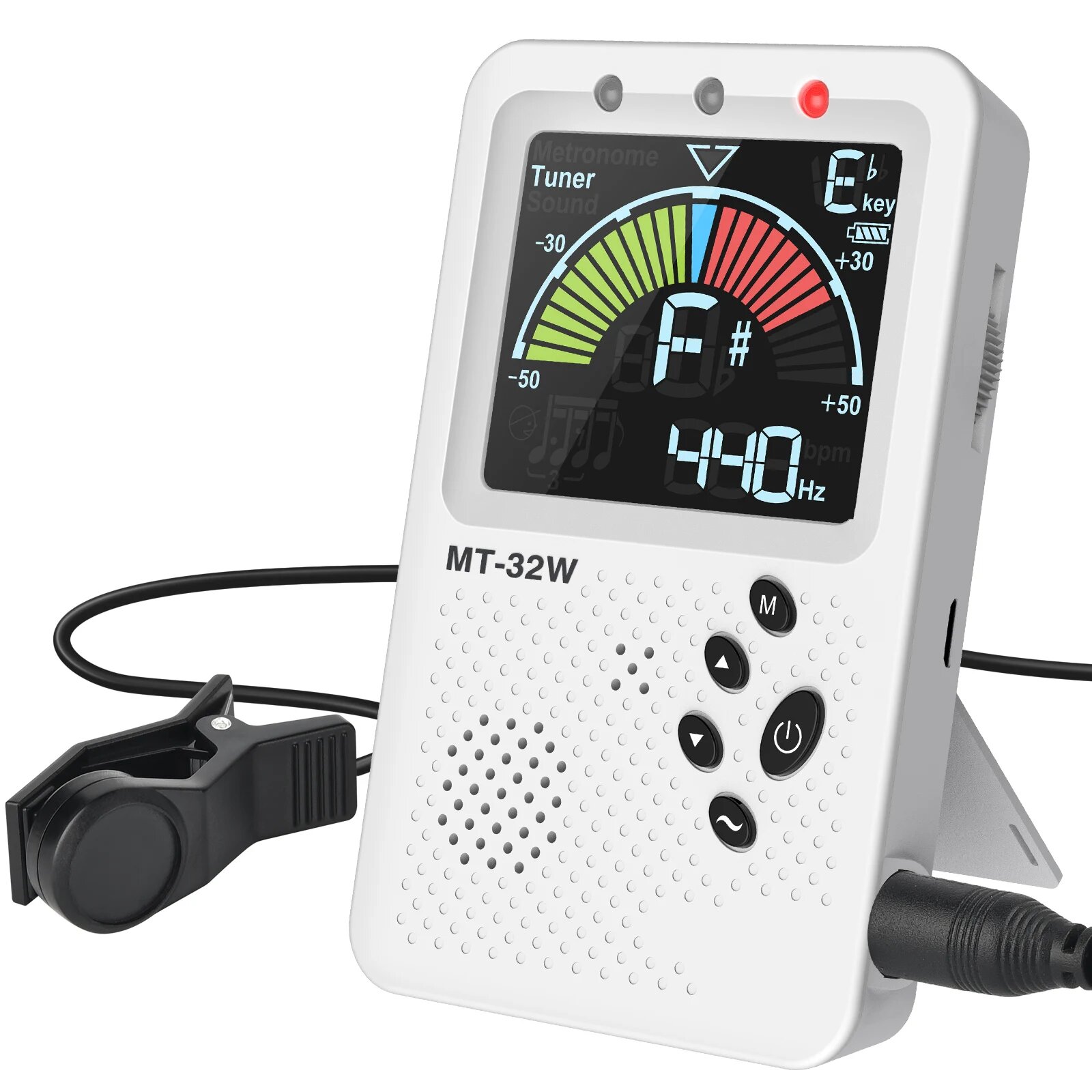 LEKATO MT-32W Цифровой 3-в-1 тюнер метроном генератор звука Белый белый