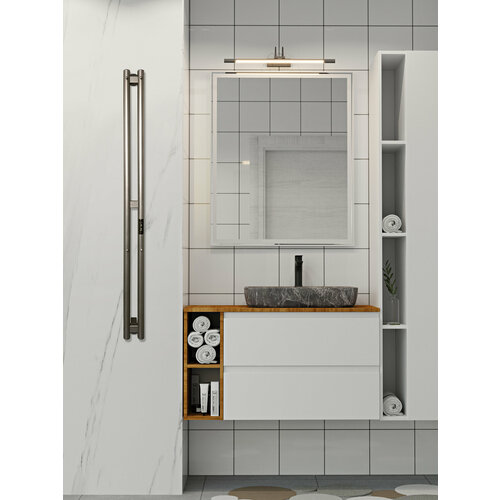 Полотенцесушитель электрический узкий INDIGO 120/10, терморегулятор, труба вертикальная