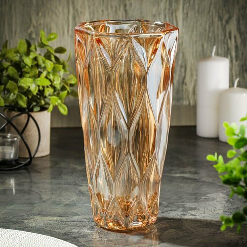 Ваза стеклянная настольная 30х152 см Мед Y4-5408 современная 1588₽