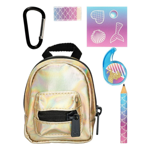 Сюжетно-ролевые игрушки Миниатюрный рюкзачок Real Littles золотистый с 4 сюрпризами